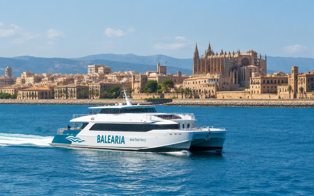 Ferry de pasajeros en la bahía de Palma